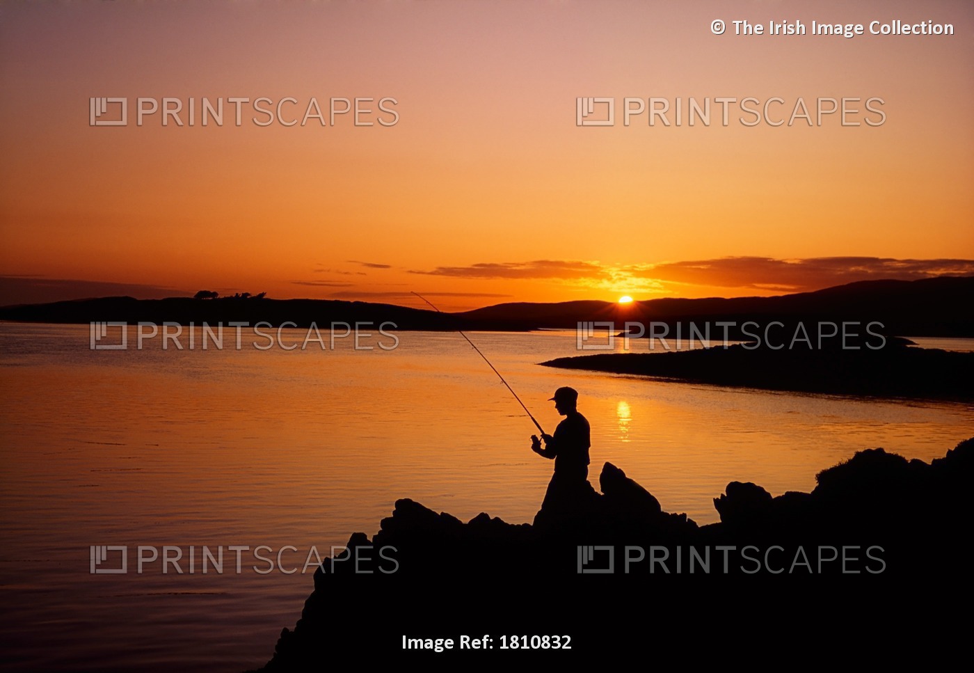 Angler At Sunset, Roaring Water Bay, Co Cork, Ireland