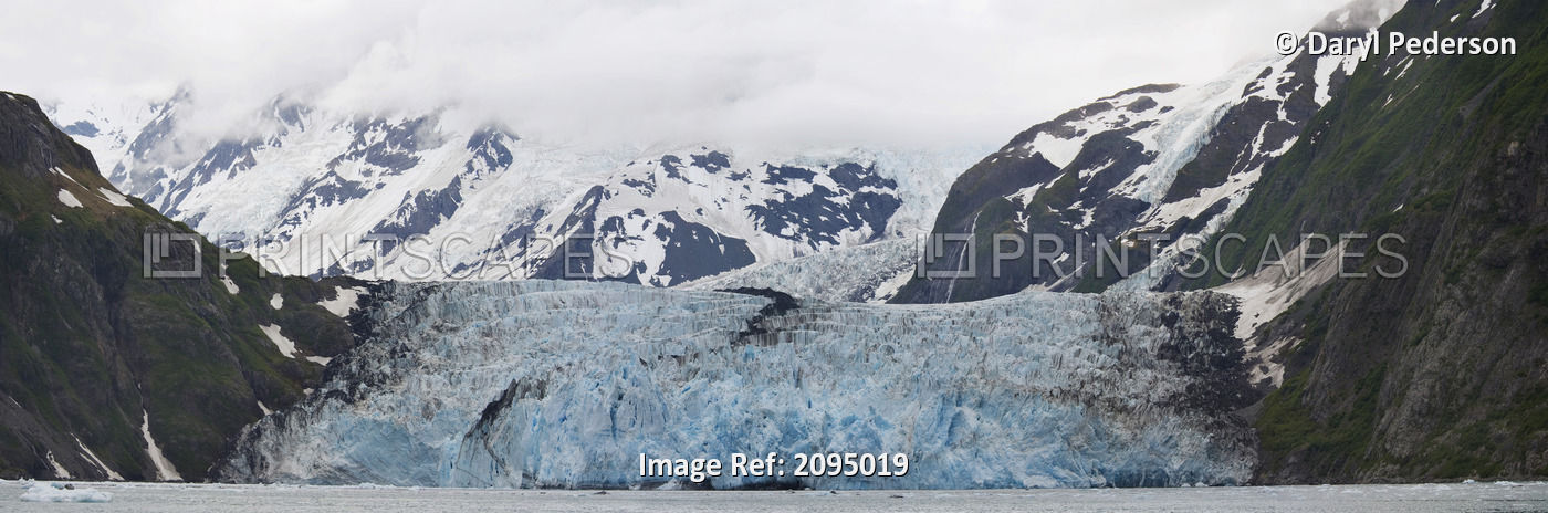 Panoramic View Of Surprise Glacier In Harriman Fjord, Prince William Sound, ...