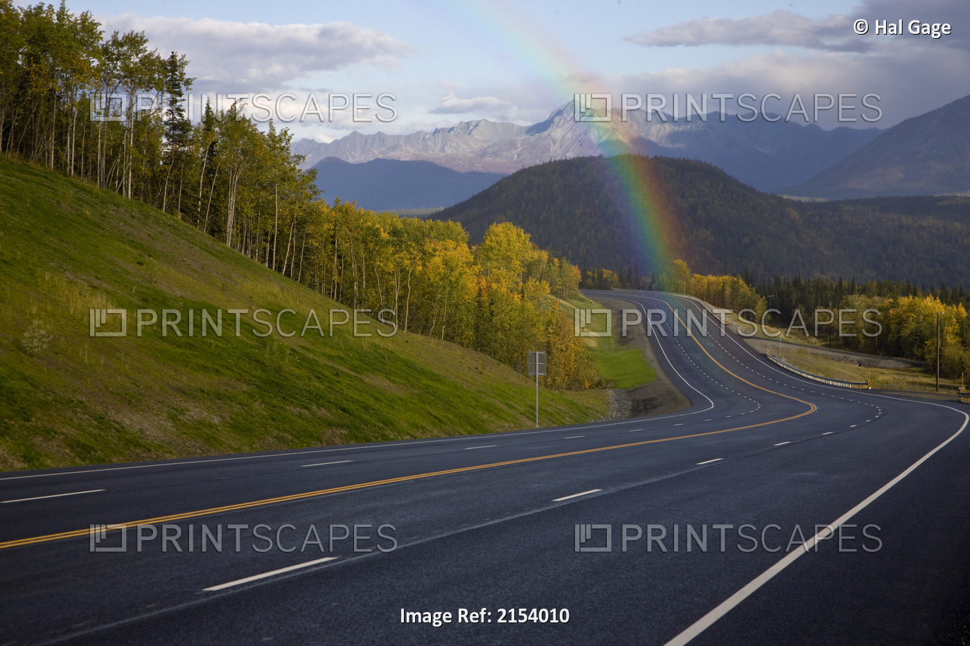 Rainbow Over Glenn Highway In Matanuska Valley During Autumn In Southcentral ...