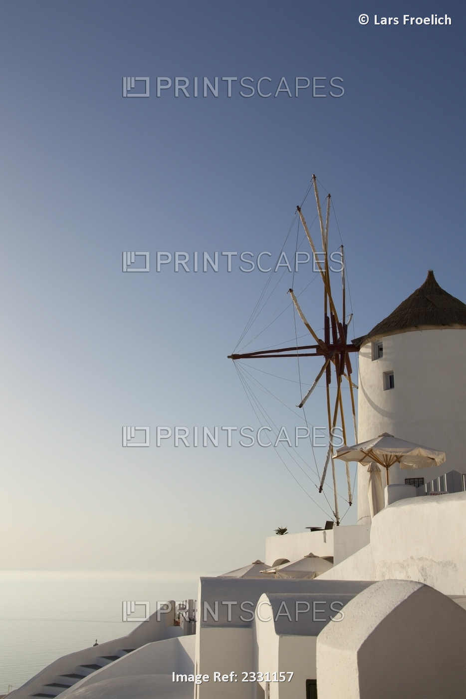 Greece, Windmill; Oia