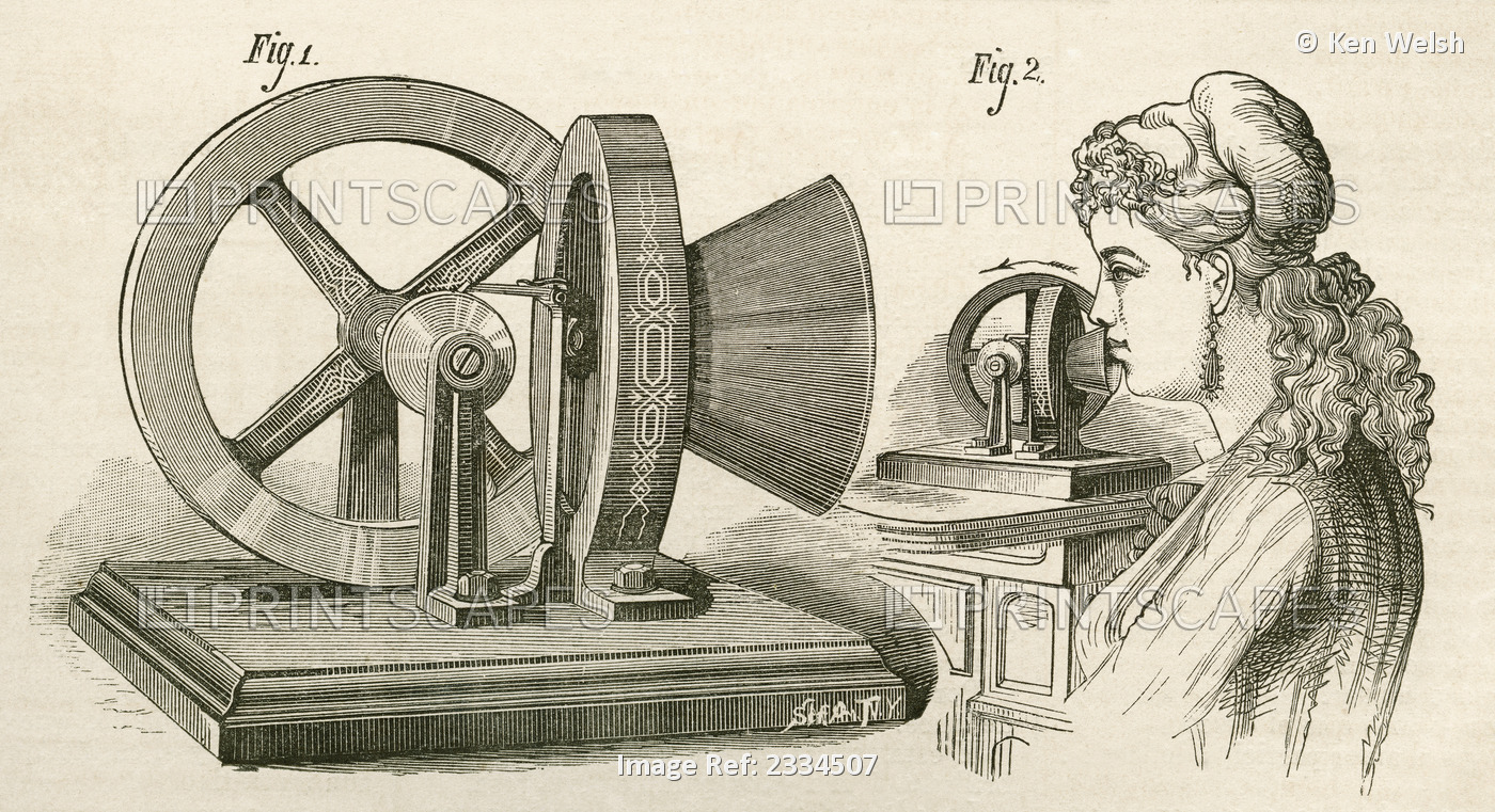 Thomas Edison's Sound Meter. A Machine Which Measured The Vibrational Energy Of ...