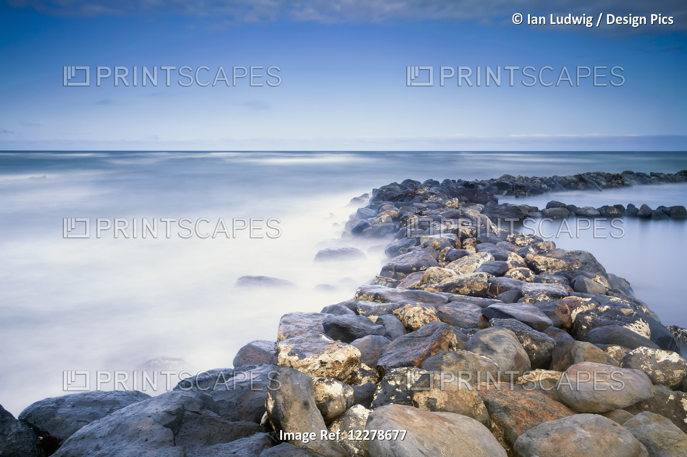 Rocks Along The Coast Of Lydgate Beach Park; Lydgate, Kauai, Hawaii, United ...