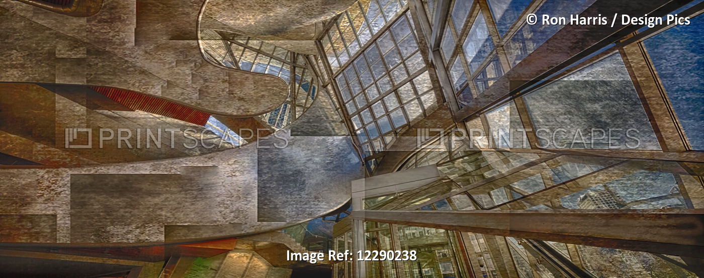 Abstract Of Architectual Expression, Structural Design, Texture Overlay; ...