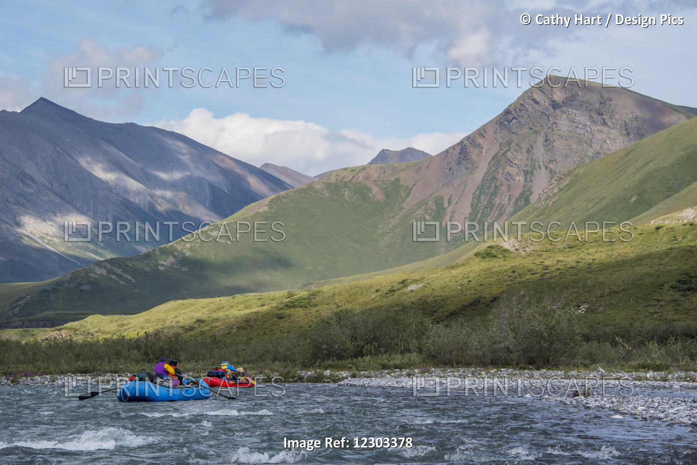 Rafters Enjoy The Day Along The Marsh Fork Of The Canning River In The Arctic ...