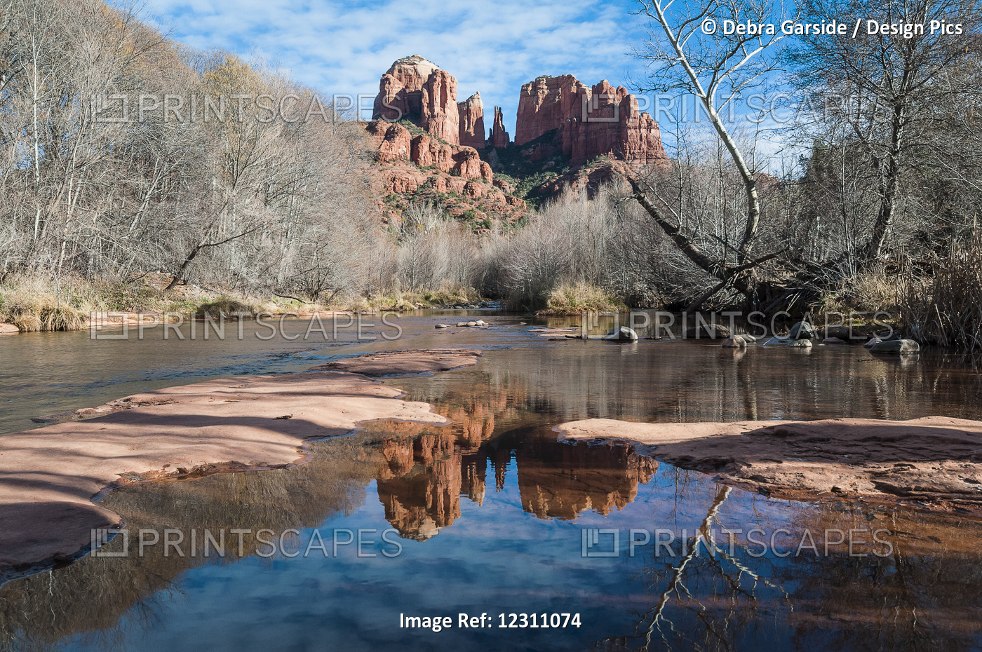 Cathedral Rock Reflection; Sedona, Arizona, United States Of America