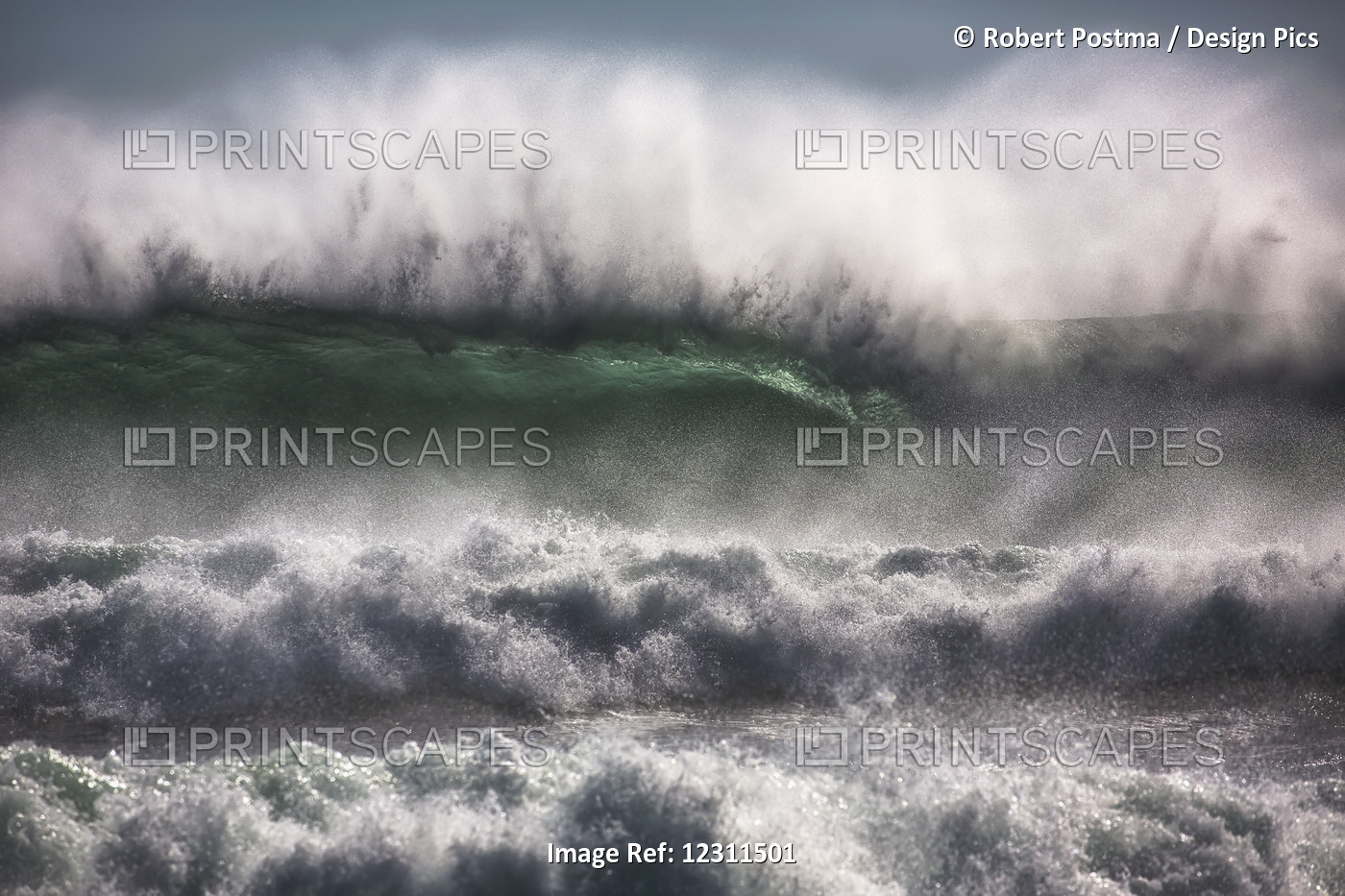 Large Waves From The South Atlantic Ocean Pound The Shore Of Cape Good Hope; ...