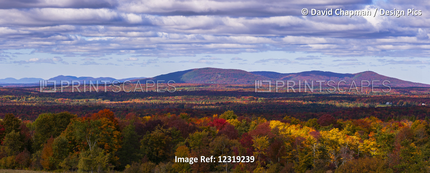 Mountain range in autumn colours