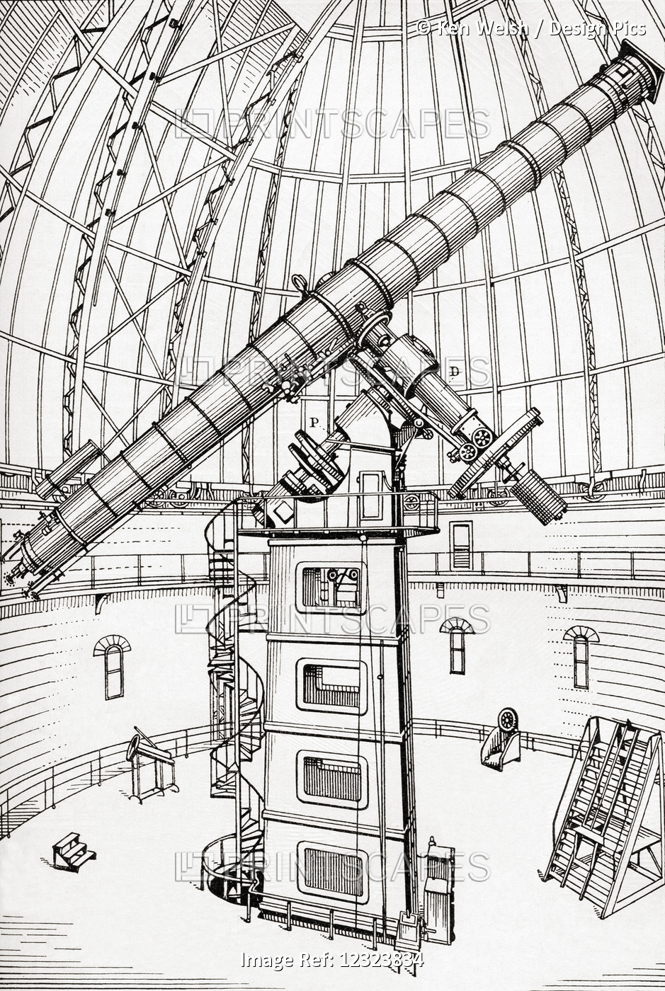 The 100 Cm (40 In) Refracting Telescope In The Yerkes Observatory, Williams ...