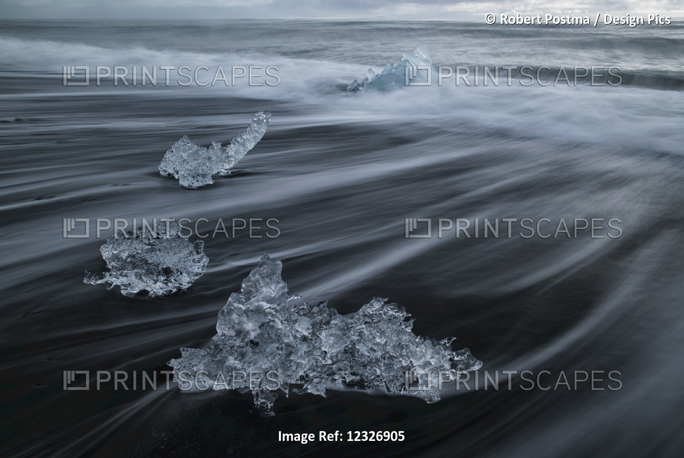 Ice Chunks Form The Ice Lagoon Called Jokulsarlon Along The South Coast Of ...