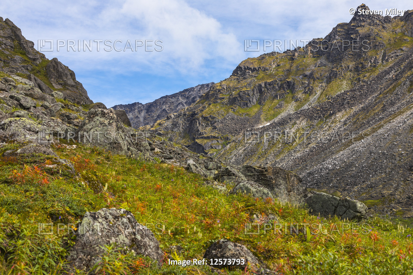 Talkeetna Mountains in the Hatcher Pass Management Area; Alaska, United States ...