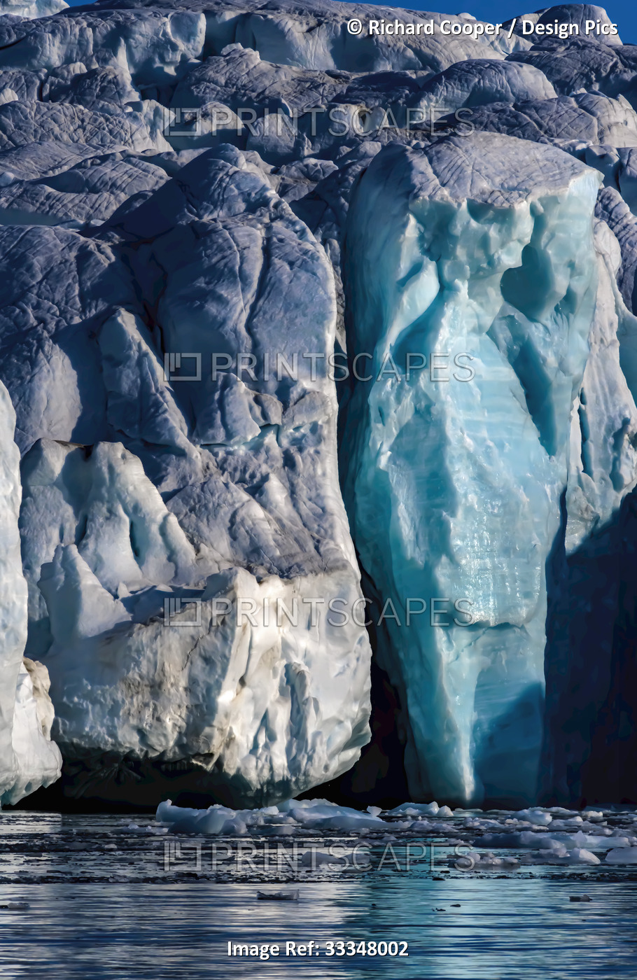 Ice detail of glacier in Crocker Bay; Nunavut, Canada