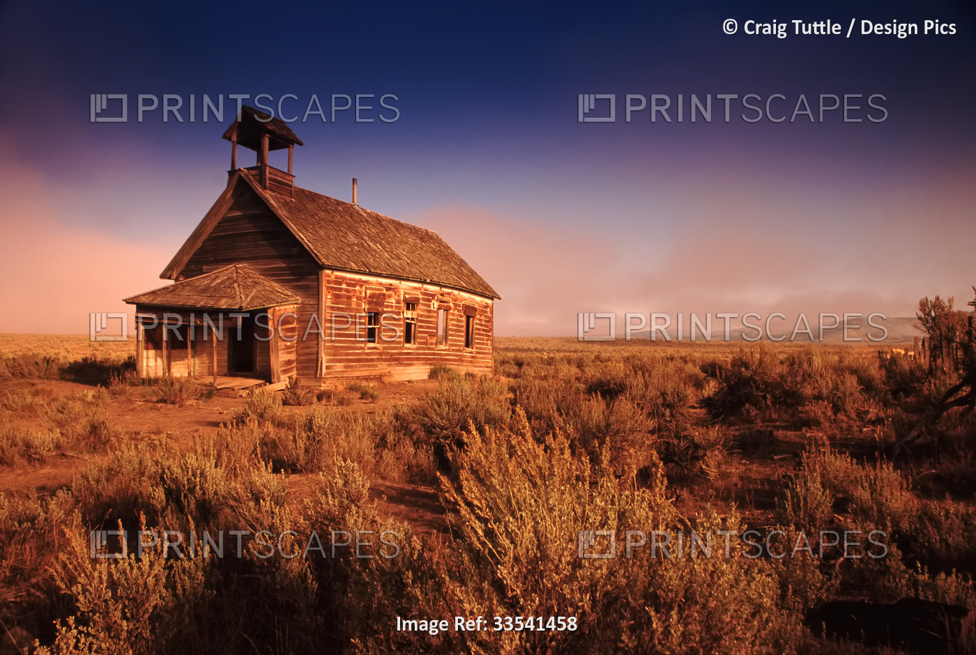 Old abandoned schoolhouse in the countryside; Burns, Oregon, United States of ...