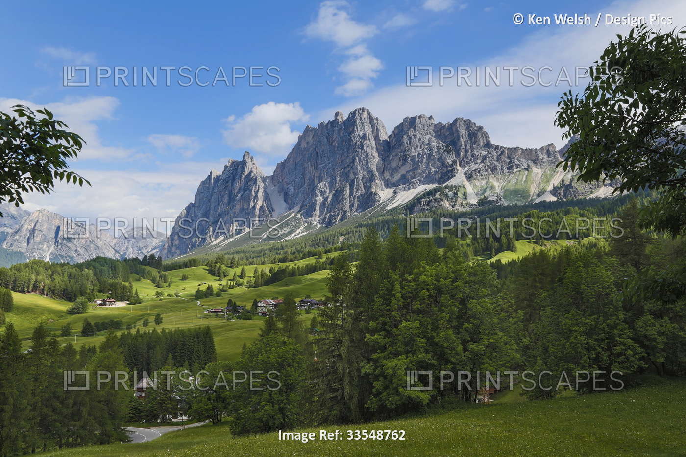 The Dolomites.  Mt Pomagagnon seen from near Cortina d'Ampezzo, Belluno ...