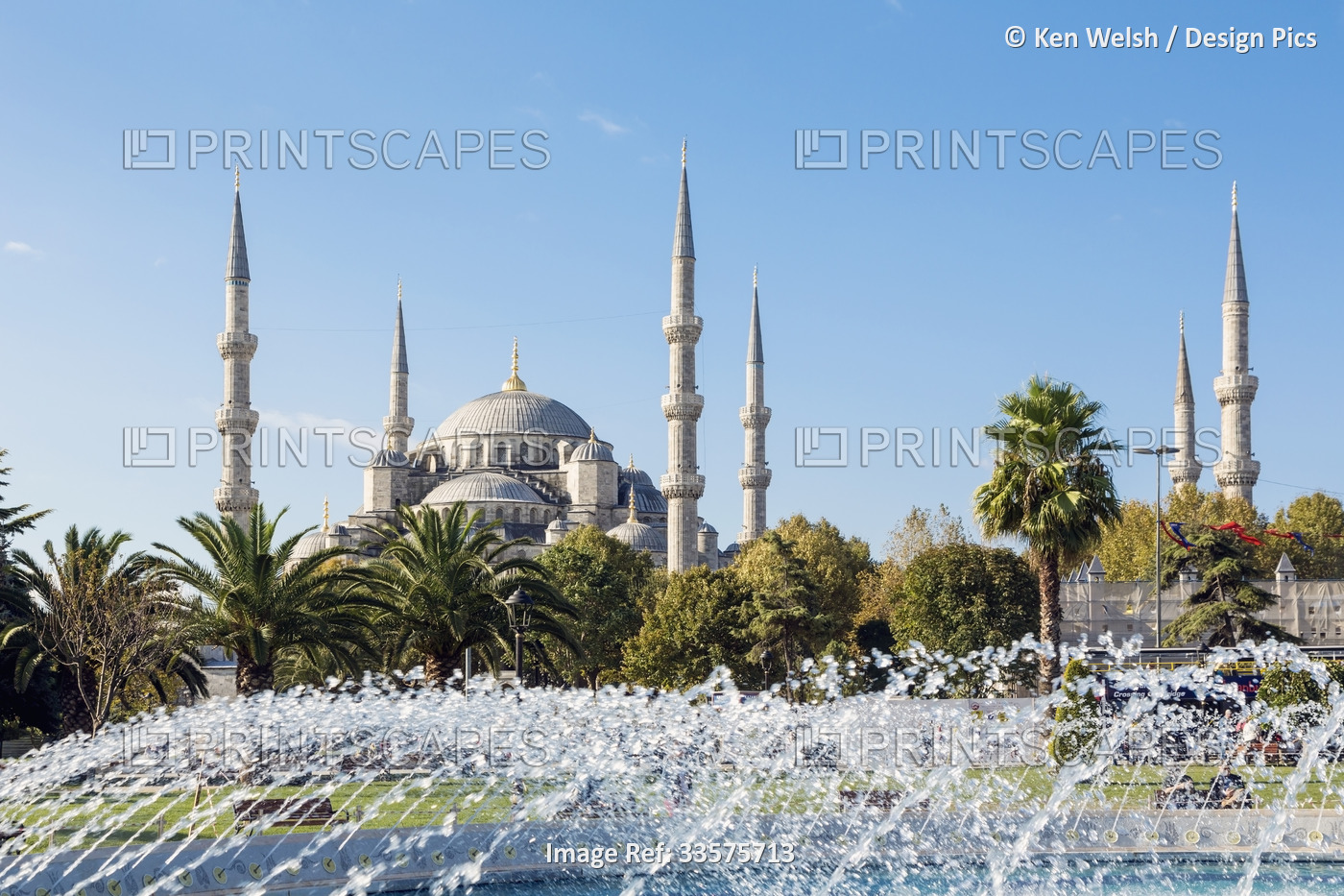 The Sultan Ahmet or Sultanahmet Mosque, also known as the Blue Mosque.  The ...